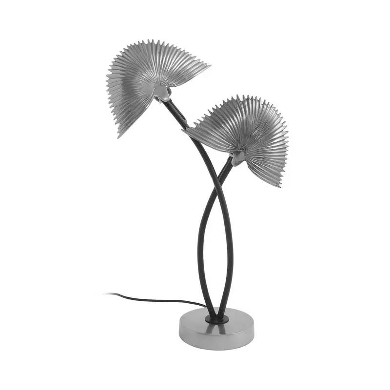 Tischleuchte – Verschlungenes Design, Metalloptik, Silber Finish - Twinflame 125 | Kayoom