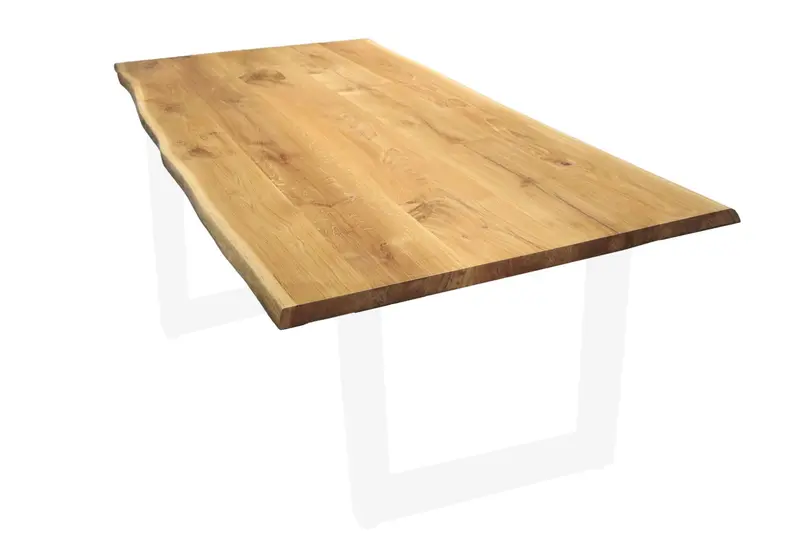 Tischplatte massive Eiche natürliche Baumkante 4cm Stärke verschiedene Maße 100cm x 70cm bis 300cm x 100cm