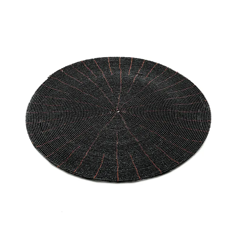 Tischset – Perlenmaterial, Boho Stil, Schwarze Farbe – Beaded | Bazar Bizar Antwerp