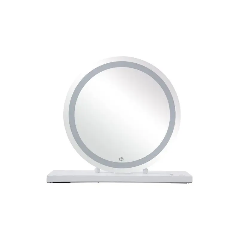 Tischspiegel – LED Beleuchtung, Klare Ausleuchtung, Weißes Finish - Glamory 125 | Kayoom