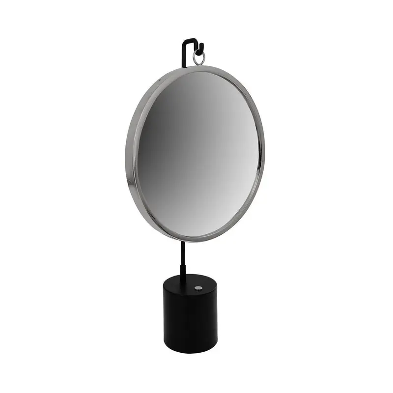 Tischspiegel – Rundes Design, Moderne Optik, Schwarz Silber Finish - Eleganca 325 | Kayoom