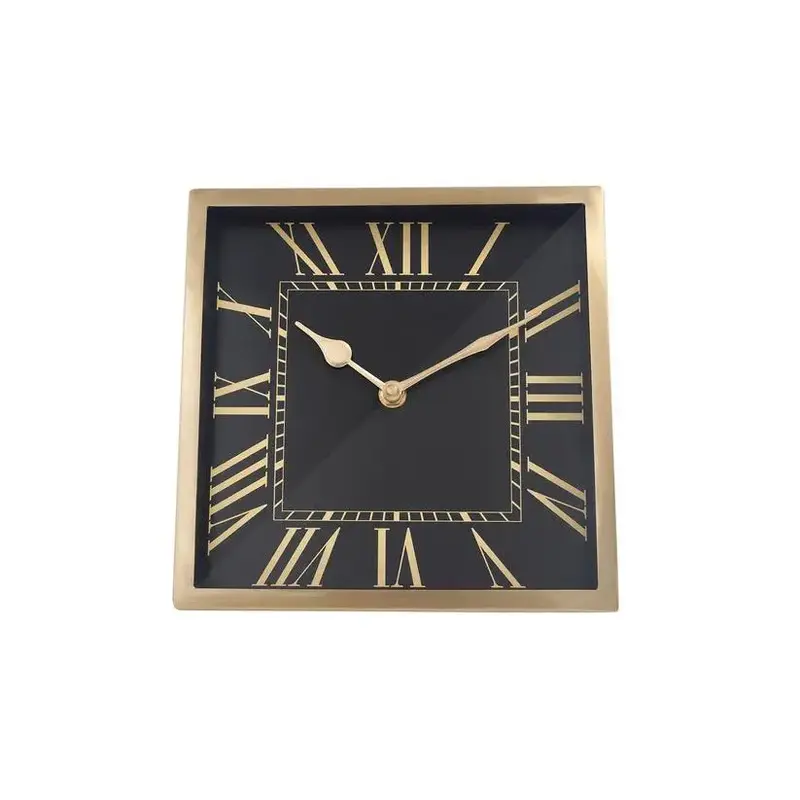Tischuhr – Goldenes Metall, Vintage Design, Römische Ziffern - Moments 2025 | Kayoom