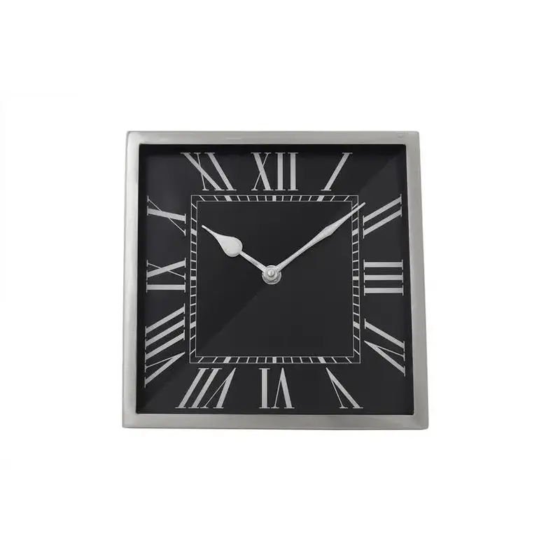 Tischuhr – Silbernes Metall, Vintage Design, Römische Ziffern - Moments 2025 | Kayoom