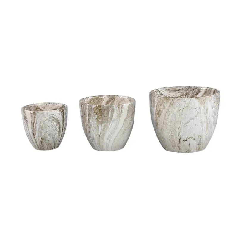 Topf – Beige Oberfläche, Marmoroptik Design, Keramik Material, S – Miah | PTMD