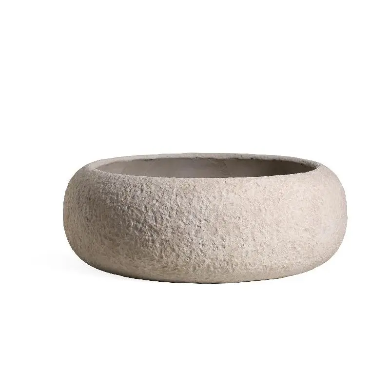 Topf – Beige Oberfläche, Stein-Optik, Runde Form – Meleyah | PTMD