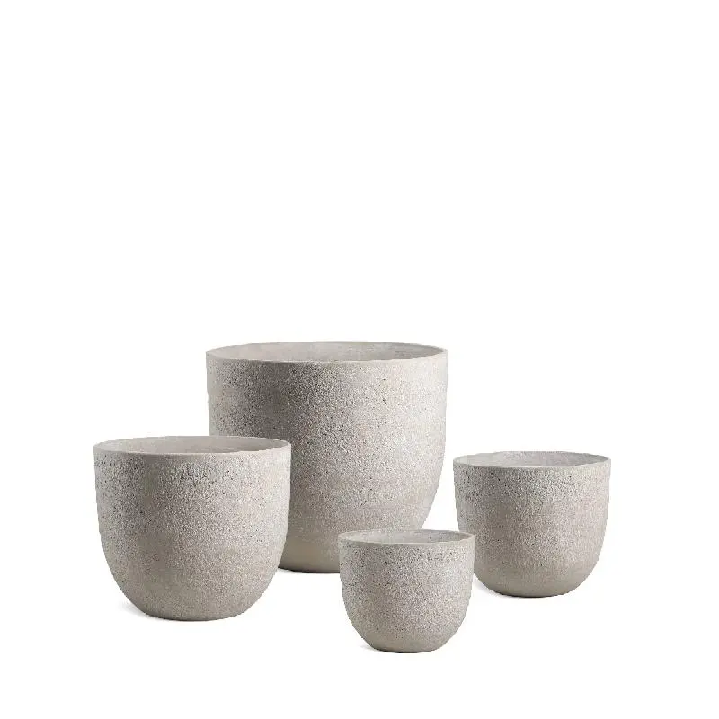 Topf – Bombay Design, Runde Form, GRC Material, Creme – Jay-Lo | PTMD