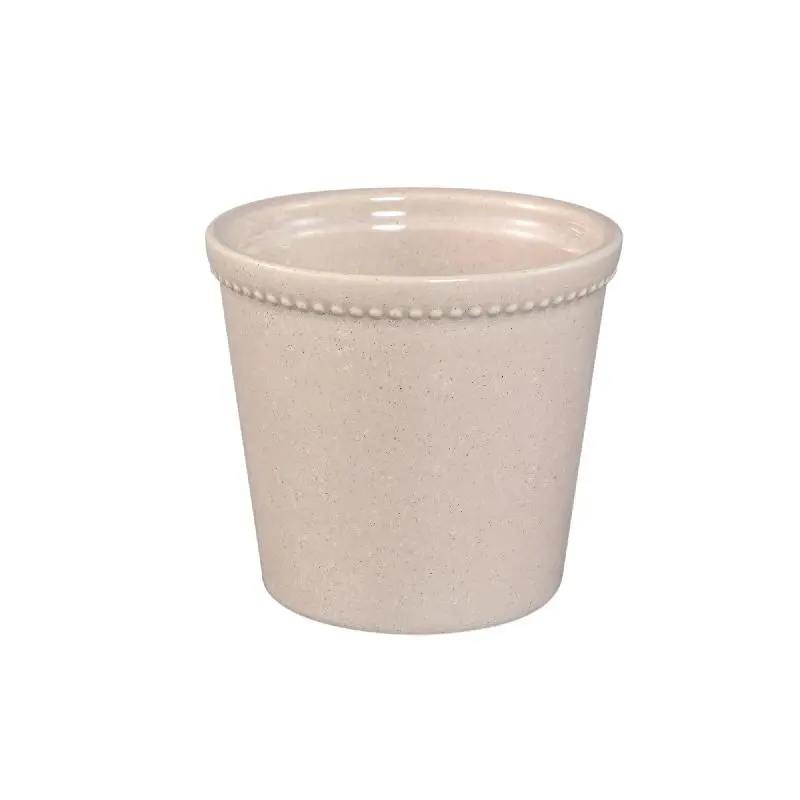 Topf – Creme Oberfläche, Punktbordüre Design, Keramik Material, M – Tristah | PTMD