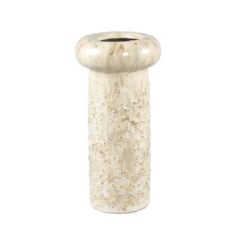 Topf – Cremefarbene Oberfläche, Runde Form, Glasierte Oberfläche, Keramik, L – Wang | PTMD