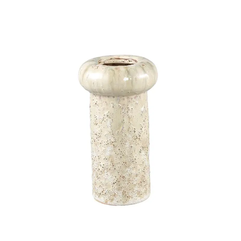 Topf – Cremefarbene Oberfläche, Runde Form, Glasierte Oberfläche, Keramik, M – Wang | PTMD