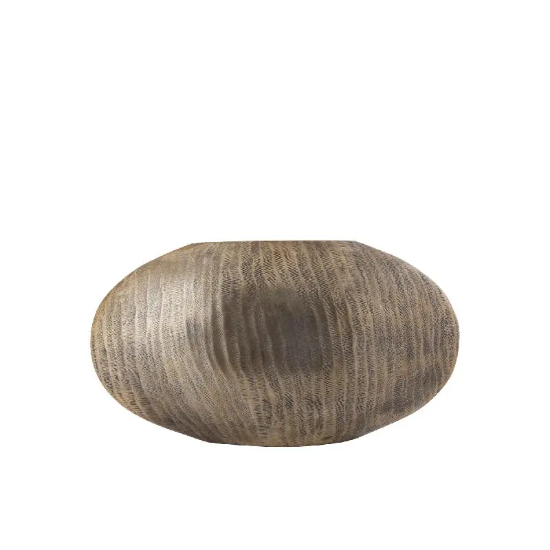 Topf – Geripptes Design, Ovale Form, Aluminium Material, Gold, Niedrig, S– Jowad | PTMD