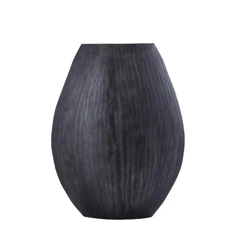 Topf – Geripptes Design, Ovale Form, Aluminium Material, Grau, Hoch, M – Jowad | PTMD