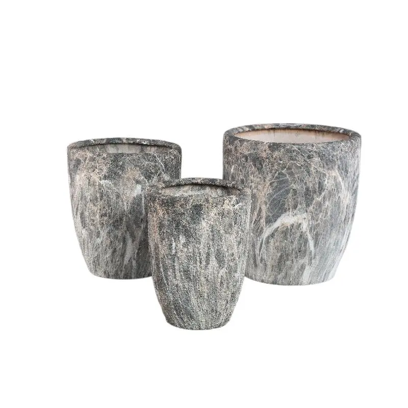 Topf – Graue Oberfläche, Marmoroptik Design, Keramik Material, L – Miah | PTMD