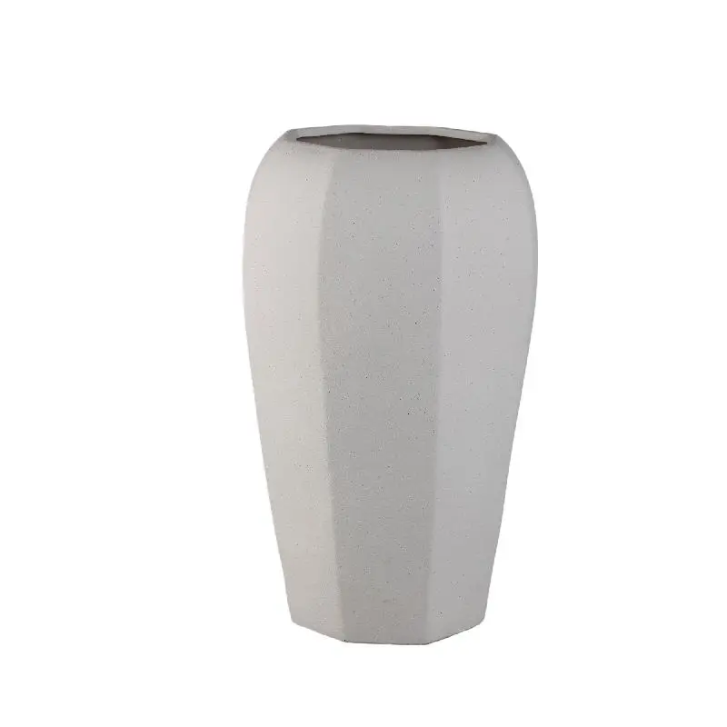 Topf – Keramik Material, Achteckige Form, Creme Oberfläche, L – Myrick | PTMD