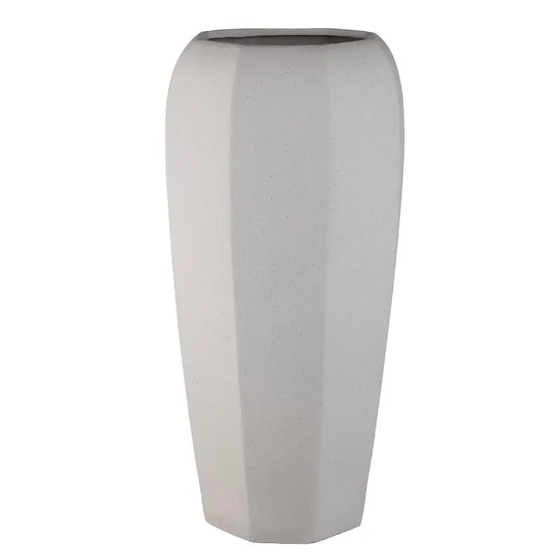 Topf – Keramik Material, Achteckige Form, Creme Oberfläche, XL – Myrick | PTMD