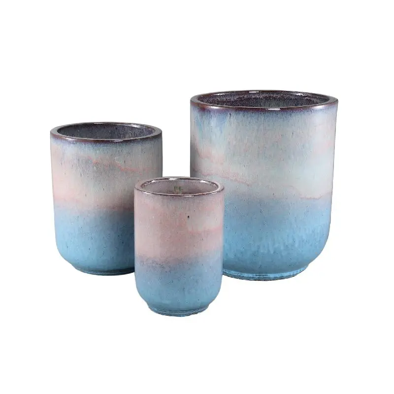 Topf – Keramik Material, Runde Form, Blaue Farbgebung – Rozay | PTMD