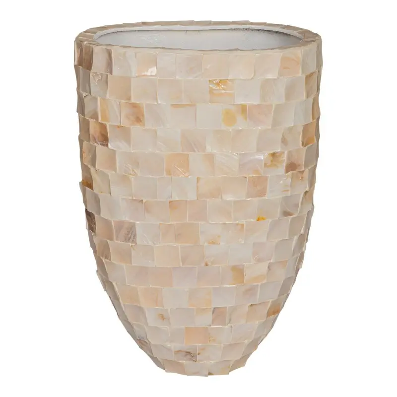 Topf – Poly Shell Design, Ovale Form, Papier Material, Hohe Silhouette, Creme, L – Daven | PTMD