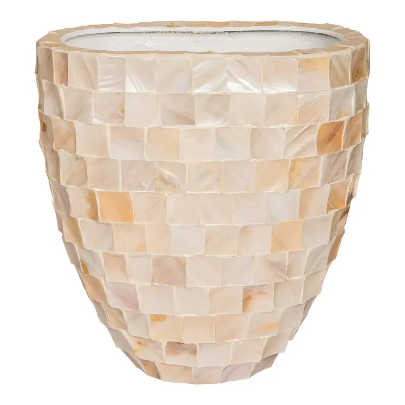 Topf – Poly Shell Design, Ovale Form, Papier Material, Hohe Silhouette, Creme, S – Daven | PTMD
