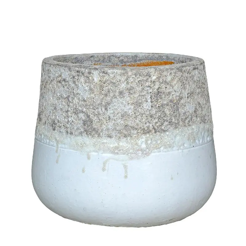 Topf – Raues Design, Runde Form, Keramik Material, M – Lenz | PTMD
