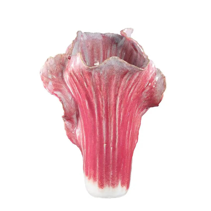 Topf – Rosa Farbe, Kohlform, Strukturierte Oberfläche, Keramik, L – Swing | PTMD