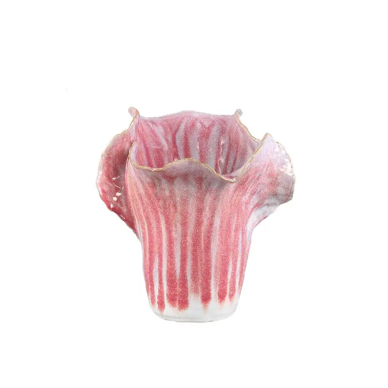 Topf – Rosa Farbe, Kohlform, Strukturierte Oberfläche, Keramik, S – Swing | PTMD