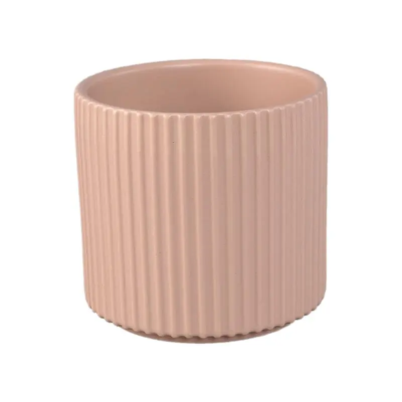 Topf – Rund Form, Gerippt Design, Creme Matt, L - Renaud | PTMD