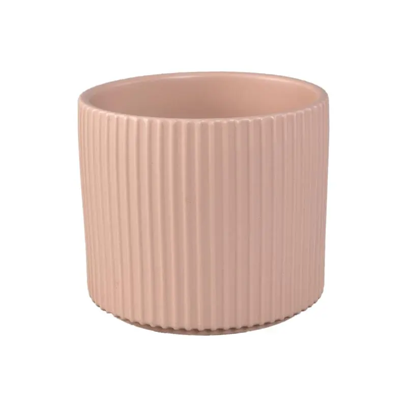 Topf – Rund Form, Gerippt Design, Creme Matt, XL - Renaud | PTMD