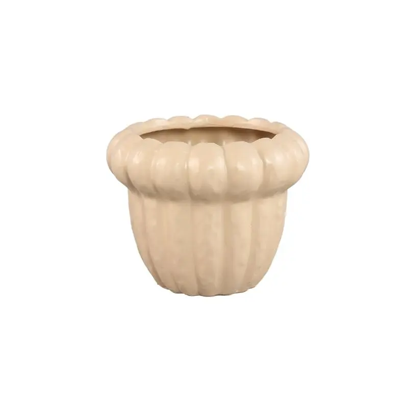 Topf – Runde Form, Keramik Material, Geripptes Design, S – Samaran | PTMD