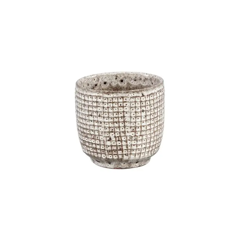 Topf – Runde Form, Keramik, Muster Design, Weiß, XS – Elana | PTMD