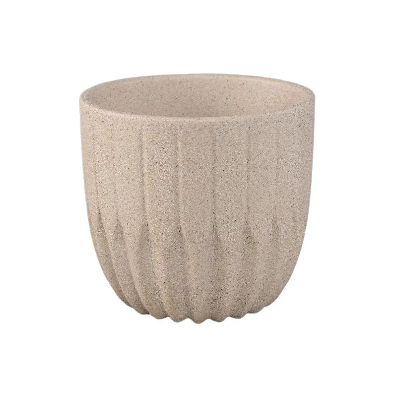 Topf - Runde Form, Porzellan-Keramik, Winkelmuster, Creme, XL - Jeily | PTMD