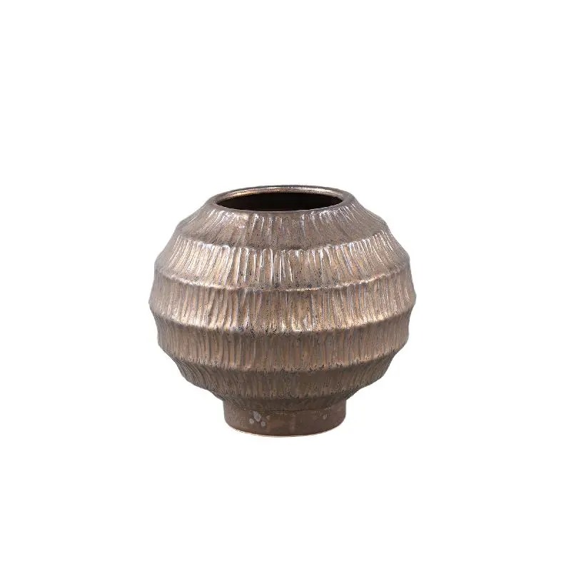 Topf – Rundes Design, Keramik Material, Gerippte Struktur, S – Cherith | PTMD