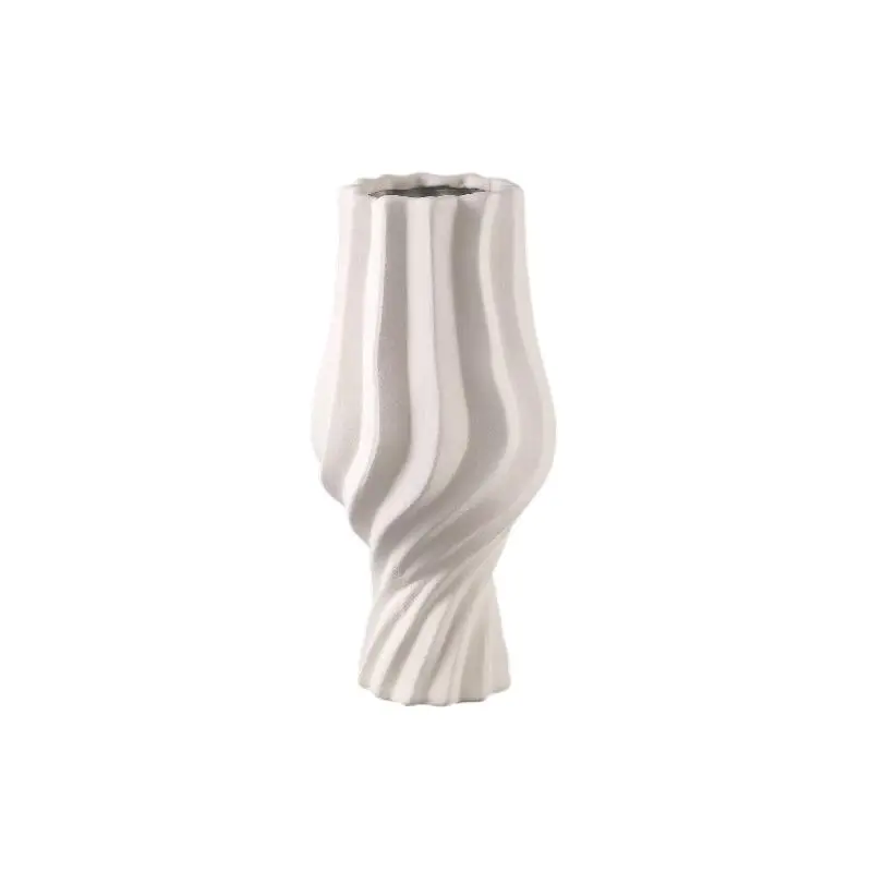 Topf – Wirbel Design, Keramik Material, Creme Farbe, L – Clair | PTMD