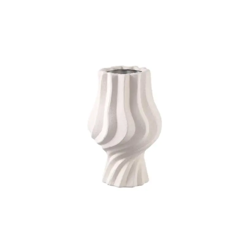 Topf – Wirbel Design, Keramik Material, Creme Farbe, S – Clair | PTMD