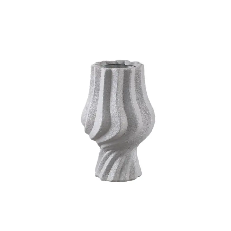 Topf – Wirbel Design, Keramik Material, Taupe Farbe, S – Clair | PTMD