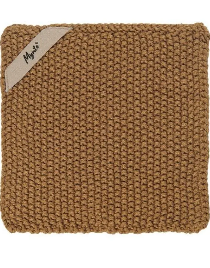 Topflappen Gestrickt Mynte I Honig