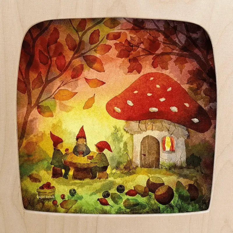 Toverlux Karte 'Gnome Picnic' - Vogel Geluk
