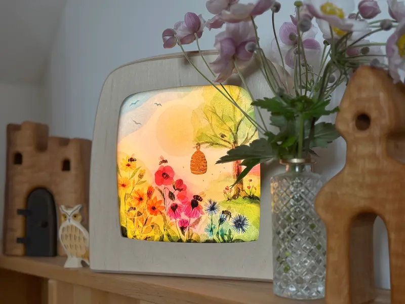 Toverlux Lampe aus Holz | Licht für Karten & Silhouetten