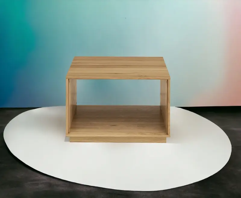 TPT Davos Beistelltisch/Ecktisch Wildeiche massiv natur/blanco geölt B/H/T 70 x 45 x 70 cm
