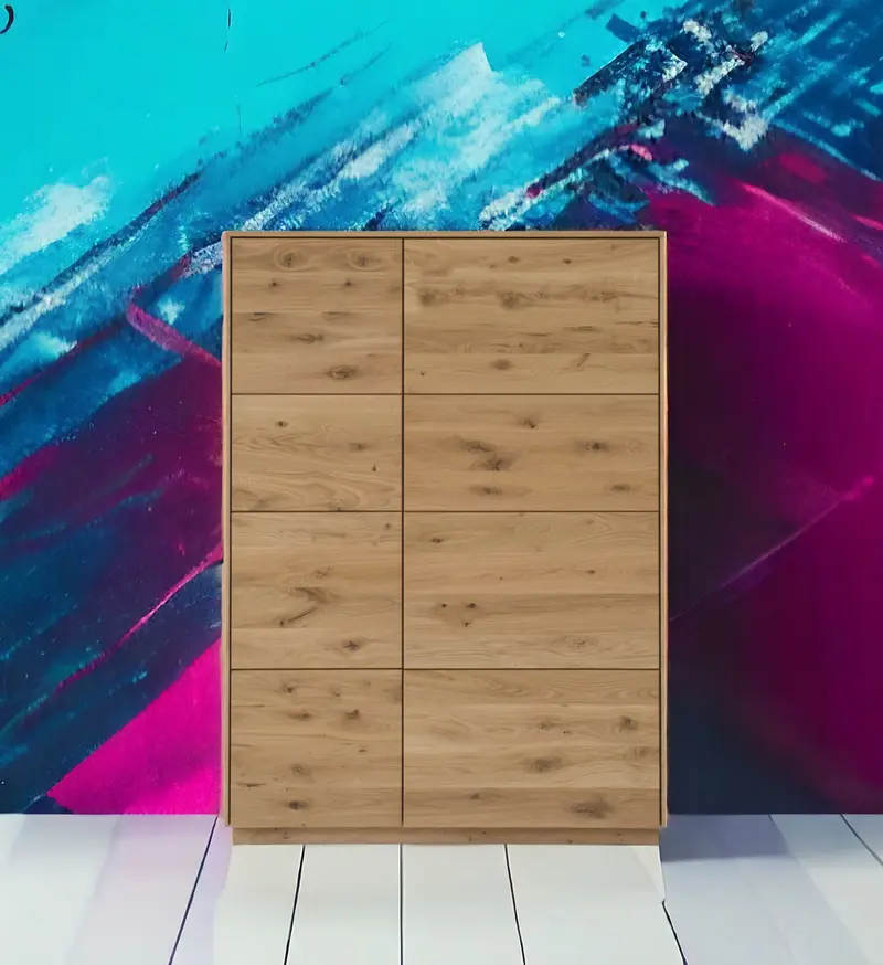 TPT Sankt Gallen Higboard 2-türig, Wildeiche massiv B/H/T 103 x 145 x 44 cm
