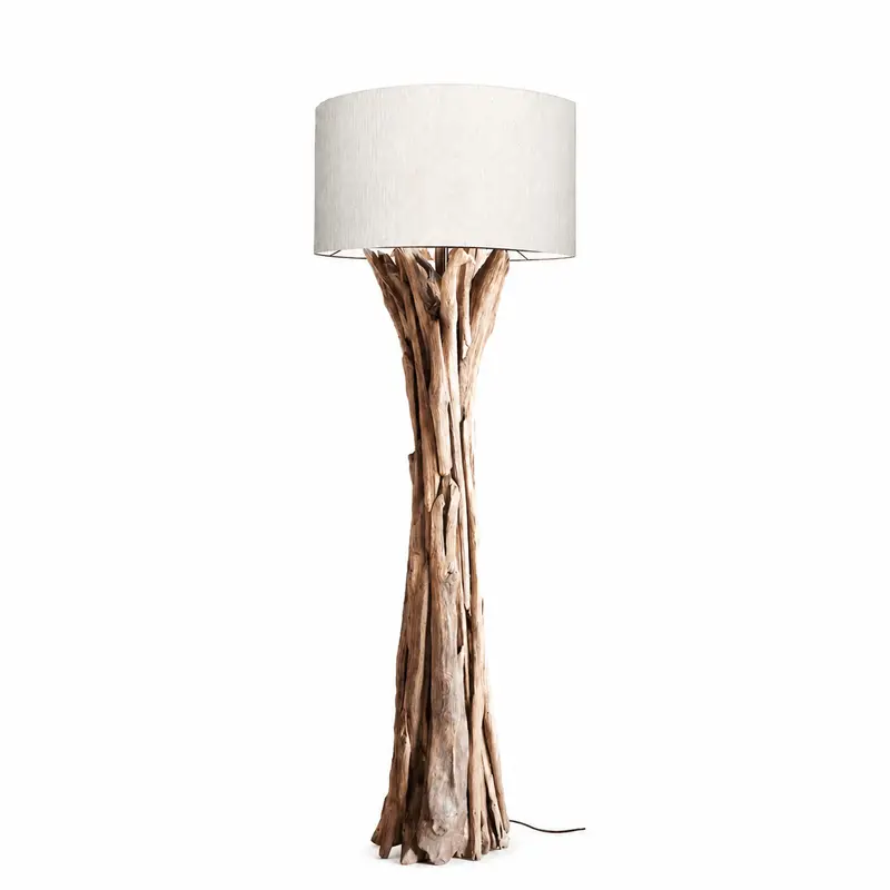 Treibholz Stehlampe Quinton Lampenschirm Natur / 195 cm