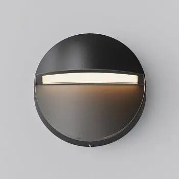 Treppenleuchte – Schwarzes Aluminium und Kunststoff, 3 W Leistung, Warmweiß, Ø12 cm - Mane | Maytoni