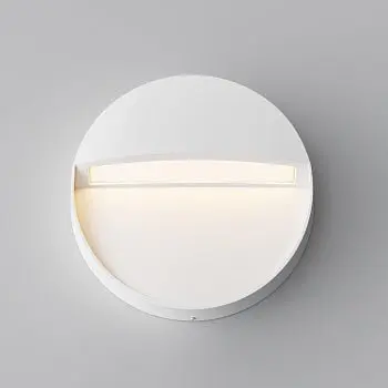 Treppenleuchte – Weißes Aluminium und Kunststoff, 3 W Leistung, Warmweiß, Ø12 cm - Mane | Maytoni