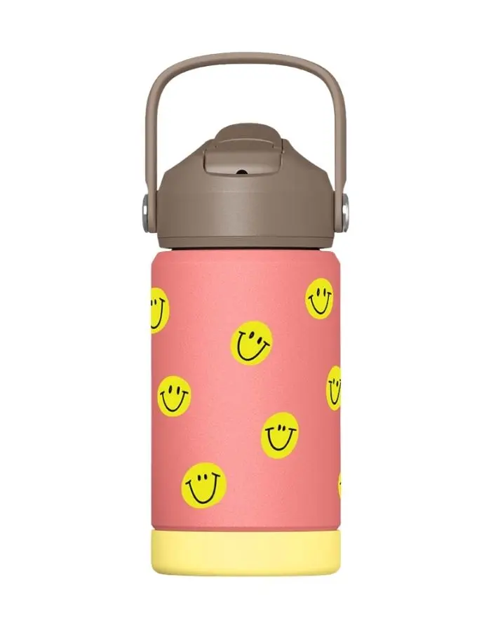 Trinkflasche 350ml I Smilies Koralle/Gelb