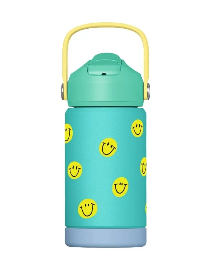 Trinkflasche 350ml I Smilies Türkis/Gelb