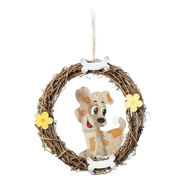 Türkranz mit Hund, farbig, 24 cm