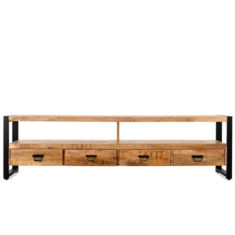 TV-Lowboard Britt aus Mangoholz 220cm - Hellbraun