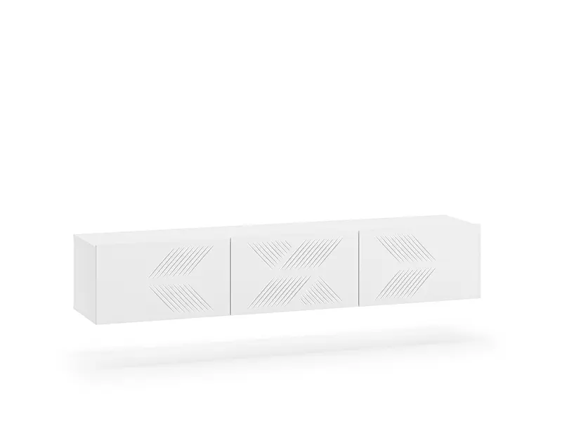 TV-Lowboard Hängend – CLEARING 07 – Schwebedesign mit geometrischer Fräsung