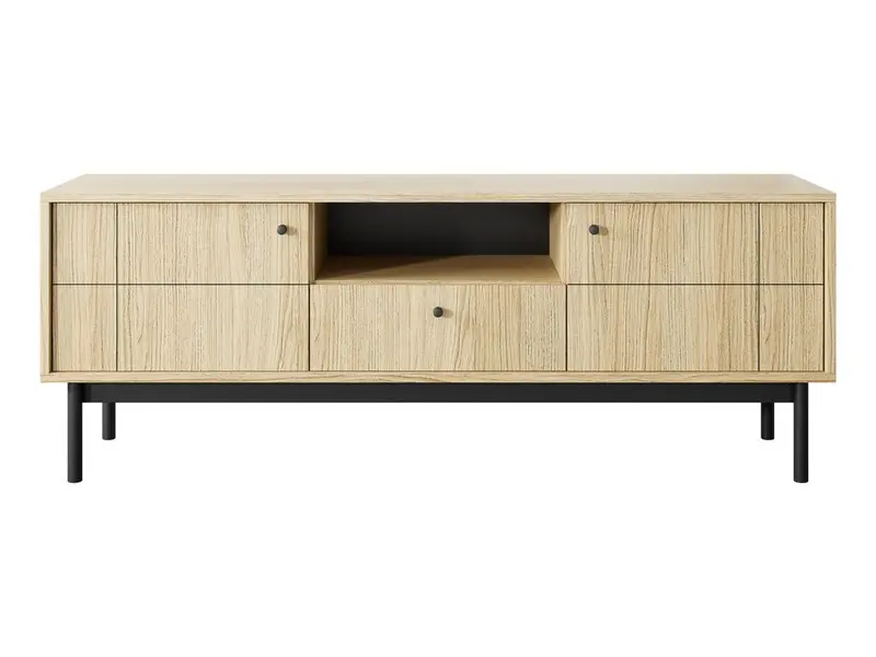 TV-Lowboard – JAPANDI – RTV154 Eiche Linea, modernes Design für stilvolle Wohnräume