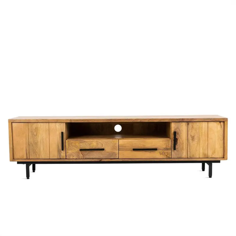 TV-Lowboard Jayden aus Mangoholz 180cm - Hellbraun