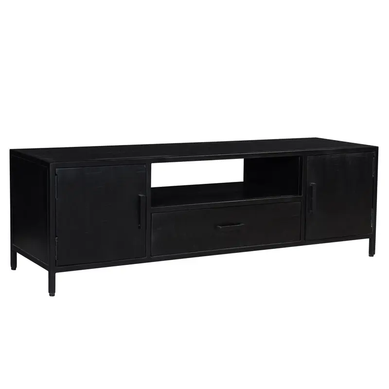 TV-Lowboard Kala aus Mangoholz 180*40cm - Schwarz