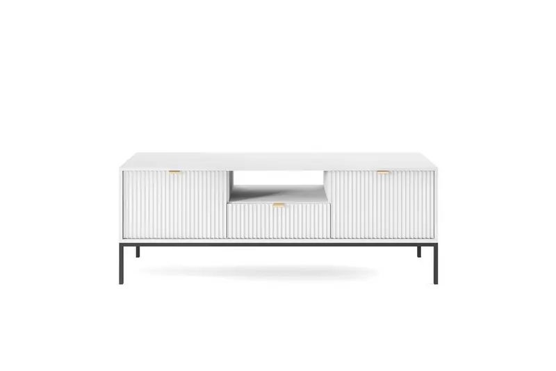 TV-Lowboard – NOVA – Weiß mit Rillenfront